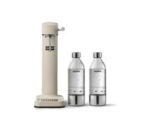 Aarke Carbonator 3, Machine à Soda avec 2 x Bouteilles d'eau (800ml), Finition Sand