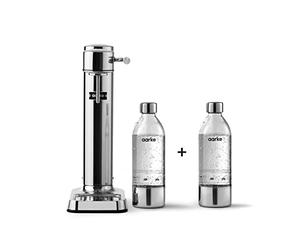 Aarke Carbonator 3, Machine à Soda, Finition Acier + 2 x Bouteilles en PET
