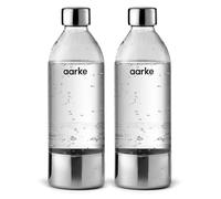 aarke Pack de 2 Bouteilles pour Machine à Soda Carbonator 3, sans BPA, détails en Acier (800ml), AASPB1-STEEL