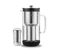 Aarke Purifier, carafe filtrante 1,2 L / 5 tasses en verre et acier inoxydable - avec un sac de recharge de filtre Pure