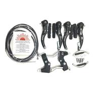 AARNAV Kit complet de freins en V, étriers, leviers en alliage, câbles, fixations de frein V pour tous les vélos (jeu de freins V avec jeu d'accessoires et câbles et levier en alliage argenté)