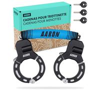 AARON Antivol à menottes pour scooter électrique - Design haute sécurité - Antivol de vélo flexible avec chaîne en acier - Robuste et protection contre les rayures (bleu)