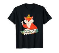 AARON - beau nom de garçon avec un cool renard T-Shirt