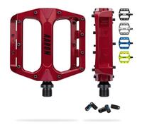 AARON - Pédales de VTT Rock - en Aluminium/à Plateforme - avec roulements à Billes industriels étanches/Picots Amovibles antidérapants - pour vélo électrique/VTT/VTC/Autre (Rouge)