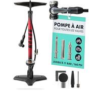 AARON - Pompe à Pied pour vélo Sport One - avec manomètre/pour Tous Types de valves/Haute Pression - avec Aiguille à Ballon - pour vélo électrique/VTT/vélo de Course/Autre