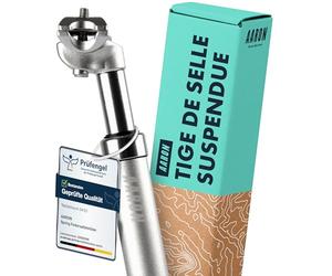 AARON - Tige de Selle de vélo Suspendue à Ressort - Aluminium - pour vélo électrique/VTT/VTC/vélo de Ville/Autre - Argent - diamètre 31,6 mm/Longueur 350 mm