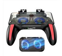 AARONMEI H10 Manette de jeu mobile à 4 doigts avec radiateur, joystick de tir pour iOS et Android, accessoires de jeu (5000 mAh)