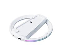 AARONMEI Support de refroidissement vertical LED RVB compatible avec PlayStation 5 Slim/Pro - Base stable antidérapante pour PS5 Slim et Pro - Accessoires de console (blanc)