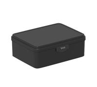 Aartner Boîte verrouillable, en plastique, coffre-fort pour réfrigérateur, armoire de bureau verrouillable pour aliments, médicaments et technique/prison de téléphone portable (noir, L (33,4 x 26 x