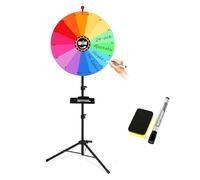 Aartner Roue porte-bonheur de 60 cm de diamètre - Roue de bonheur - Hauteur réglable de 90 à 150 cm - Jeux - Table rotative amovible - Grande roue à tourner - Avec porte-stylo - Outils d'écriture