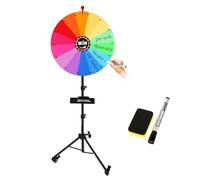 Aartner Roue porte-bonheur de 60 cm de diamètre - Roue de bonheur - Hauteur réglable de 90 à 150 cm - Jeux - Plateau rotatif amovible - Grande roue à tourner - Avec porte-stylo - Outils d'écriture