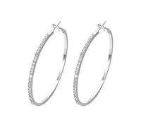 aaSccex Boucles d'oreilles minimales en métal serties de diamants avec boucles d'oreilles géométriques rétro et tendance en alliage géométrique à clips sur les manchettes, taille unique, Acier