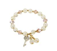 aaSccex Bracelet de perles multicolores changeant de couleur pour femme, bracelet de perles empilable, bracelet de perles multicouche, réglable, bracelet coloré, A, Acier allié, Pas de gemme