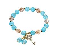 aaSccex Bracelet de perles multicolores changeant de couleur pour femme, bracelet de perles empilable, bracelet de perles multicouche, réglable, bracelet coloré, A, Acier allié, Pas de gemme