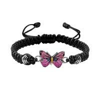 aaSccex Bracelets papillon pour femme - Cordon réglable - Bracelets papillon pour femmes - Joli bracelet tressé, taille unique, Corde en fil de fer, Pas de gemme