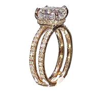 aaSccex Liant Boîte Bagues rétro personnalité tempérament bague à joint ouvert cadeau de la Saint-Valentin Cuisinier Bijoux Anneaux (Gold, D)