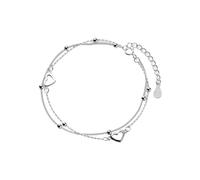 aaSccex Maman Homme Précieuses En Bracelet Anneaux cœur creux, décoration à la main réglable Rose Empilable Bracelet Classique Bracelet De Bijoux (Silver, One Size)