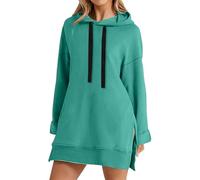 aaSccex Robe pull en coton pour femme - Survêtement surdimensionné - Tunique longue - Vêtements, Vert, XL