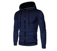 aaSccex Sweat à capuche pour homme avec fermeture éclair pour homme - Fermeture éclair pour homme - Sweatshirts et vêtements de sport - Hauts décontractés - Manteaux d'hiver, bleu marine, XXL