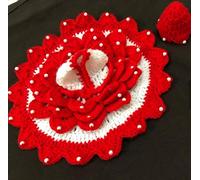 Aashita Creations Poshak en laine avec bonnet pour Laddu Gopal JI + glubs gratuits pour Ladoo Gopal Fleur en laine douce Poshak Laddu Gopal, Radha Rani Diety (3 NO.)