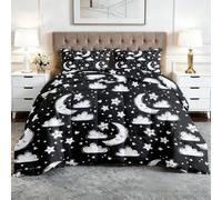 AASIRA Couette 220x240 4 Saisons Lune étoile Cœur Lavable en Machine | 3D Réversible Couette Imprimée été Dessin Animé Mignon Douce Édredon, Duvet 1 Personnes avec 2 Taies d'oreiller 2/29