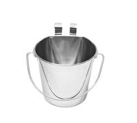 AASPIRE Pets Seau à Suspendre en Acier Inoxydable de 1 Litre avec Double Crochet - Seau à Nourriture et Eau à parois Plates pour Chiens, Chats, Oiseaux et Petits Animaux - Cage Durable et Bol de