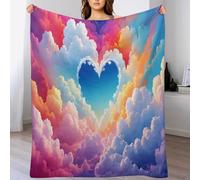 AASWDDS Amour Clouds Couverture Confortable, Chaude, Douce, Confortable, Facile d'entretien, Lavable en Machine, pour Lit Ou Canapé 100×130cm