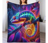 AASWDDS Animal caméléon Couverture Confortable, Chaude, Douce, Confortable, Facile d'entretien, Lavable en Machine, pour Lit Ou Canapé 130×180cm