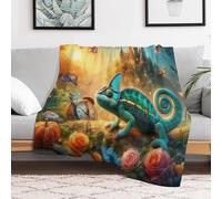 AASWDDS Animal Caméléon Couverture Douce Et Chaude Confortable en Flanelle Couverture De Canapé Couvertures Facile À Manipuler 130×150cm
