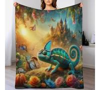 AASWDDS Animal Caméléon Couverture Duveteuse Douce Légère Couvertures en Peluche Souple pour Lit Sofa Canapé-lit 180×200cm