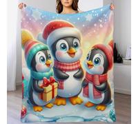 AASWDDS Animal Pingouin Couverture Confortable, Chaude, Douce, Confortable, Facile d'entretien, Lavable en Machine, pour Lit Ou Canapé 130×150cm