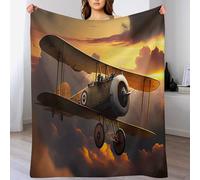 AASWDDS Avion Plaid Couverture Polaire, Couvertures Polair Flanneladaptée Aux Canapés Et Aux Lits - Chaud, Facile À Entretenir 150×200cm