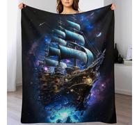 AASWDDS Bateau Pirate Couverture Confortable, Chaude, Douce, Confortable, Facile d'entretien, Lavable en Machine, pour Lit Ou Canapé 130×180cm