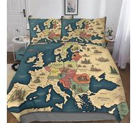 AASWDDS Carte de l'europe Housse De Couette De Couette en Douce Microfibre pour EnfFourmis Et Adolescents Microfibre Parure De Lit King(220x240cm)