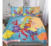 AASWDDS Carte de l'europe Parure De Lit Housse De Couette Et Taies d'oreiller 3 Pièces Housse De Couette Microfibre pour EnfFourmis Adultes King(220x240cm)