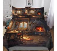 AASWDDS Chalet Douillet Parure De Lit Housse De Couette Impressio 3D Microfibre Doux avec Taie d'oreiller 3 Pièces Garçons Filles Enfants Double (200x200cm)