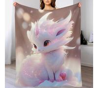 AASWDDS Couverture Dragon Mignon - Douce en Flannel Couvertures Convient À Toutes Les Saisons pour Voyager, Lit Ou Canapé 100×130cm