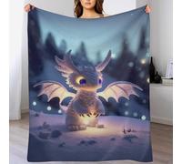 AASWDDS Couverture Dragon Mignon, Impression Numérique, Couvertures en Flannel De Canapé pour Enfants, Garçons Et Adultes 180×200cm