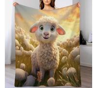 AASWDDS Couverture Mouton Mignon pour Enfants Adulte Couvertures Flannel Douce Et Chaude pour Lit Canapé Et Travel, Lavable en Machine 140×180cm