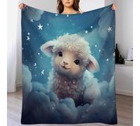 AASWDDS Couverture Mouton Mignon pour Enfants Adulte Couvertures Flannel Douce Et Chaude pour Lit Canapé Et Travel, Lavable en Machine 100×130cm
