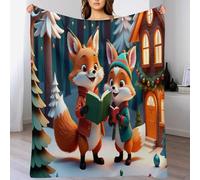 AASWDDS Couverture Polaire Animal Renard pour Le Canapé, Le Lit, Couvertures Moelleuse Flannel pour Toutes Les Saisons, 180×200cm
