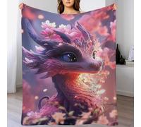 AASWDDS Couverture Polaire Flannel Dragon Mignon Doux Thermique pour Lit Et Canapé pour Améliorer Le Sommeil 130×180cm