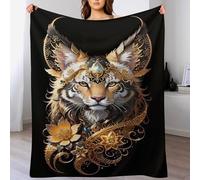 AASWDDS Couverture Polaires en Chat Mignon, Couvertures Moelleuses, Flannel Légère Super Douce avec Imprimé pour Canapé, 130×180cm