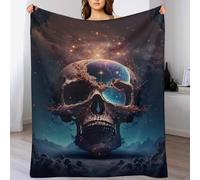 AASWDDS Couverture Polaires en Crâne, Couvertures Moelleuses, Flannel Légère Super Douce avec Imprimé pour Canapé, 150×200cm