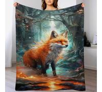 AASWDDS Couverture Polaires en Renard, Couvertures Moelleuses, Flannel Légère Super Douce avec Imprimé pour Canapé, 100×130cm