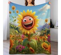 AASWDDS Couverture SunFleur - Douce en Flannel Couvertures Convient À Toutes Les Saisons pour Voyager, Lit Ou Canapé 140×180cm