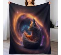 AASWDDS Couvre-lit Animal Renard, Couverture en Flannel, Le Camping & La Maison, Couvertures De Canapé Salon Douce 140×180cm