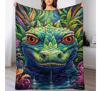 AASWDDS Crocodile Couverture Polaire - Couvertures De Canapé en Peluche Flannel Douce Et Moelleuse pour Lit 130×150cm