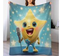 AASWDDS Cute Étoiles Couverture Quatre Saison Couvertures De Lit Flannel Douce Et Chaude Jeté De Canapé Rides Résistantes100×130cm