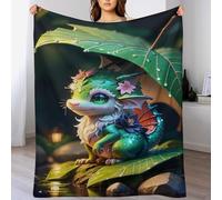 AASWDDS Dragon Mignon Couverture De Salon en Flannel Jeté De Lit comme Couvertures De Canapé De Lit 130×150cm